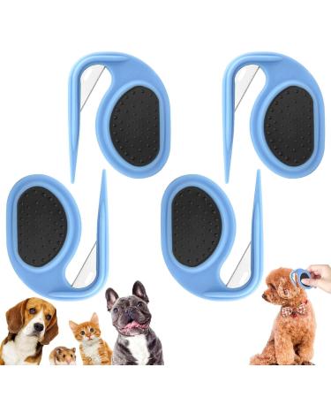 Pulunto dog comb for pets open knots comb fur hair fur care trimmer comb for puppies pets 4 pieces blue unit size
