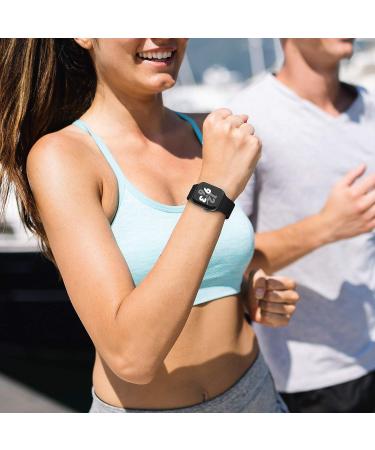 Ultra Black Silicone Solo Loop Band for Apple Watch 38/40/41MM - Elastic Sport Strap for iWatch Series 1-8, SE - 5.6-5.8 Size - Stretchy and Compatible - Buy Online on SooperMarket.com