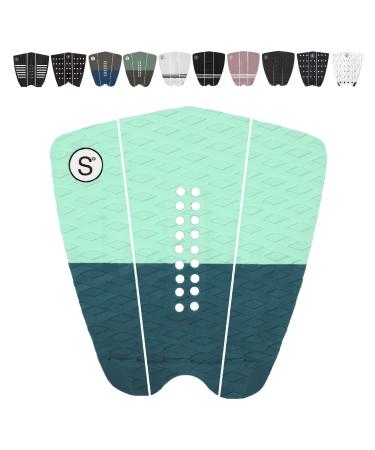 SYMPL Surfboard Traction Pad  3 Piece Deck Pad for Surfing, Skimboarding  Maximum Grip  3M Adhesive  Fits Surfboards, Skimboard, Longboard, Fish mint