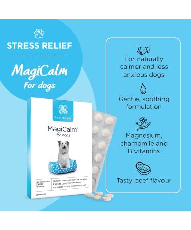 MagiCalm For Dogs | Healthspan | 60 Tablets | Anxious Dogs | Magnesium | B Vitamins | Chamomile | Pet Health | Vegetarian - Buy Online on SooperMarket.com