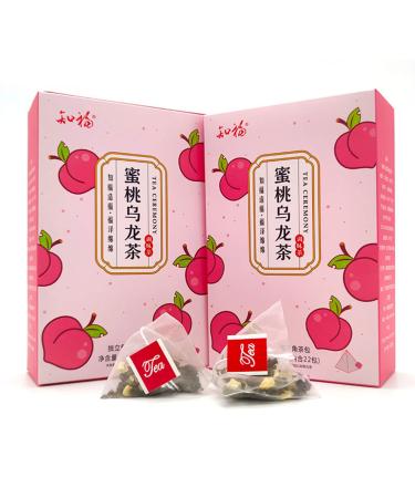 Peach Oolong Tea Bags 22 Count 66g/2.3oz Individual Fruit Tea Bags Fruit Flower Tea Drink for Morning Leisure Time Drinking