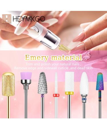 Heymkgo 7-Piece Nail Cutter Attachments Kit | Electrical Nail Drill Bits for Acrylic & Gel Manicure | 3/32 Inch Conical Barrels & Cones | Pedicure Tools - Buy Online on SooperMarket.com