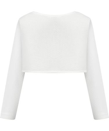 Bonny Billy Girls Cotton Knit Cardigan Shrug - White, 10-11 Years - Buy Online on SooperMarket.com