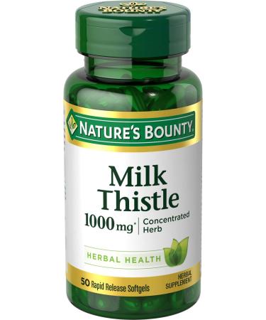 Nature's Bounty Milk Thistle 1000 mg 50 Rapid Release Softgels