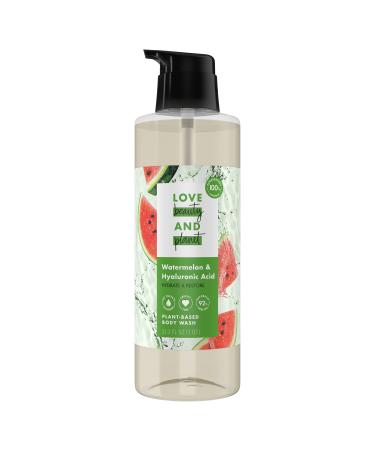 Love Beauty And Planet Plant-Based Body Wash Hydrate and Restore Skin Watermelon and Hyaluronic Acid Made with Plant-Based Cleansers and Skin Care Ingredients 32.3 fl oz