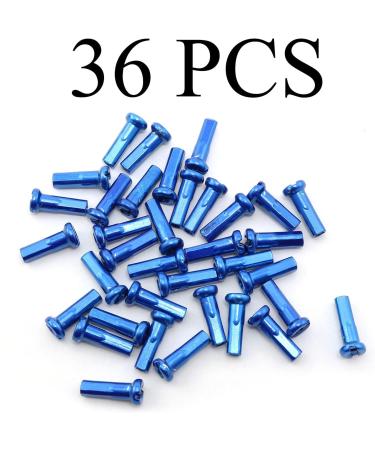 36pcs Blue Carbon Steel Bicycle Spoke Cap Set for 2mm Diameter Spokes | Pro Bamboo Kitchen Mountain Bike Spoke Caps - Buy Online on SooperMarket.com