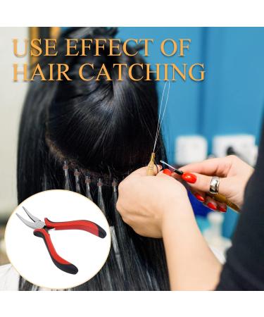 Professional Hair Extension Tools Kit with 200 Silicone Nano Beads - Hair Extension Pliers, Loop Threader - Brown - Buy Online on SooperMarket.com