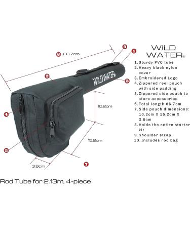 Wild Water Standard Fly Fishing Combo Starter Kit - 3 or 4 Weight, 7 Ft Graphite Rod with Accessories, Aluminum Reel, Fly Box, and Flies - Buy Online on SooperMarket.com