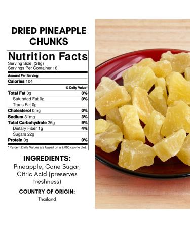 Dried Pineapple Diced 1 lb | Vegan, non-GMO, Gluten-Free, Dairy-Free | Candied Pineapple Chunks for Baking or Snacking - Buy Online on SooperMarket.com