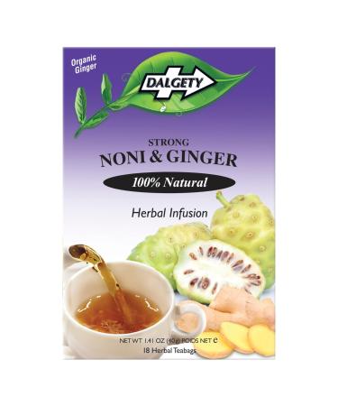 Dalgety Noni and Ginger Herbal Infusion 72g Cartons 100% Natural Caffeine Free Tea Delicious and Packed with Unique Health Benefits (18 Count (Pack of 6))