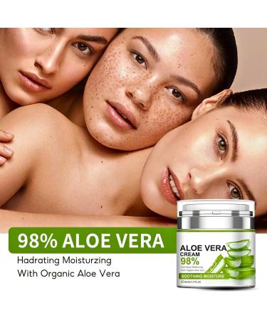 Aloe Vera Cream 98% Aloe Vera Face Cream Face & Body Moisturizing Cream with Organic Aloe Vera Gel Aloe Vera Face Moisturizer Nourishing Smoothing Moisturizing Lotion for Face & Body - Buy Online on SooperMarket.com