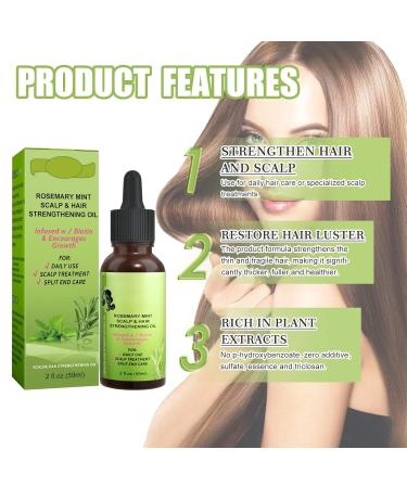Rosemary Oil for Hair Growth - Essential Oil & Scalp Treatment for Men & Women | Nourishes & Reduces Hair Loss - 59ML - Buy Online on SooperMarket.com
