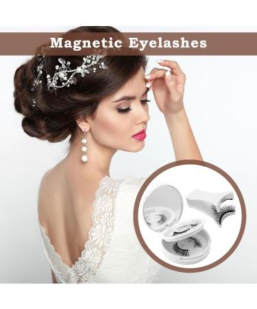 Magnetic Eyelashes with Applicator Natural Look Magnetic Lashes with Applicator 2 Pairs Reusable Magnetic Eyelashes False Eyelashes Manga Cat Eye Magnetic Eyelashes without Eyeliner No Glue Needed - Buy Online on SooperMarket.com
