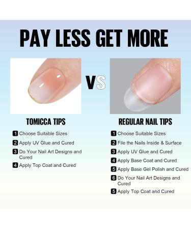 TOMICCA Extra Short Oval Nail Tips 180PCS Soft Gel Nails - Matte Full Coverage 15 Sizes - Nude Press On Tips for Nail Art Extensions - Buy Online on SooperMarket.com