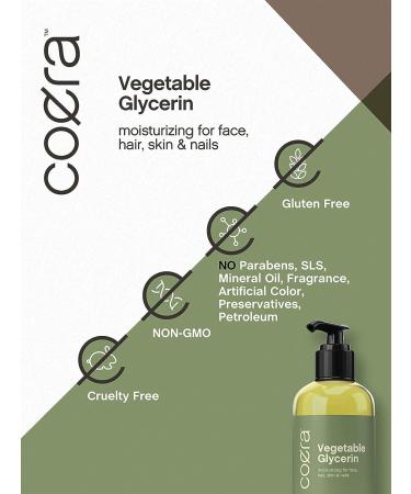Organic Vegetable Glycerin | 8 fl oz | Moisturizing Oil for Face, Hair, Skin & Nails | Paraben, SLS, and Fragrance-Free - Buy Online on SooperMarket.com
