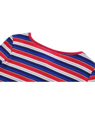 BONNY BILLY Girls Knitted Cotton Cardigan Shrug - 7-8 Years, Stripe Red - Buy Online on SooperMarket.com