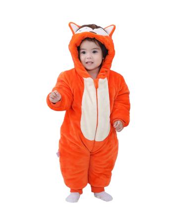 COOKY.D Baby Animal Hooded Winter Romper Warm Snowsuit Coat Newborn 3-36 Months Thicken Outfits Outerwear Jumpsuit 12-18 Months Fox