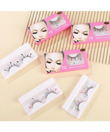 Skynest False Eyelashes - Dramatic Glitter Sequin Lashes for DIY Makeup - Perfect for New Year, Christmas, Halloween, Cosplay Party - 3 Pairs - Buy Online on SooperMarket.com
