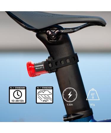 NiteRider Bullet 200 Bike Tail Light | 200 Lumens USB Rechargeable LED Rear Light for Daylight Visibility | Easy Install for Road, Mountain, City Cycling Safety - Buy Online on SooperMarket.com