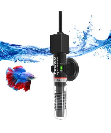 Silkwish mini aquarium heating 50W 20l 30l-50l small aquarium heating stick with suction cups and temperature stickers aquarium heater with constant temperature of 26 (power cable length 107cm)