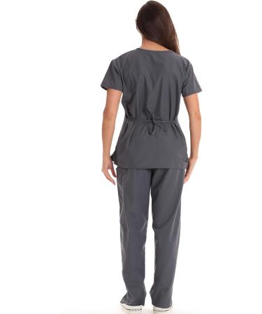 Just Love Women's Tie Back Scrub Set - Steel Gray, Size Medium | Medical Scrubs - Buy Online on SooperMarket.com
