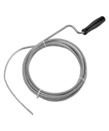 Professional Slow Drain Cleaner and Clog Remover - 10-Foot Metal Snake for Hair Food Debris and Garbage Removal from Pipes Plumber Tools