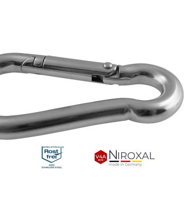 10 Small Stainless Steel Carabiner Hooks - 3mm Strong Keychain with 200kg Break Load - Ideal for Hammocks & Swing - Durable Edestahlkarabiner - Buy Online on SooperMarket.com