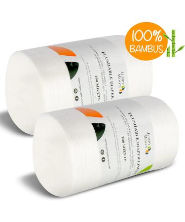 JM Baby Diaper Inserts - 100% Biodegradable Bamboo Cloth Diaper Insert Fragrance & Chlorine Free 2-Pack (100 Sheets) - Buy Online on SooperMarket.com