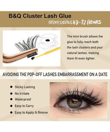 B&Q Lash Bond Long Lasting False Eyelash Glue 5ml - Waterproof Cluster Lash Glue with Micro Brushes - DIY Eyelash Extensions - Buy Online on SooperMarket.com