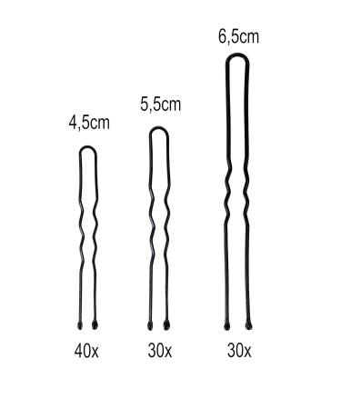 Ponik's Metal Hairpins - 100 Black U-Shape Bobby Pins in 3 Sizes | Ideal Hair Clips for All Hair Types - Buy Online on SooperMarket.com