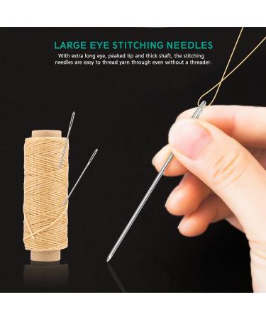 ERKOON 20 Pieces Large-Eye Blunt Needles - Stainless Steel Stitching Needles for Leather Projects - Buy Online on SooperMarket.com