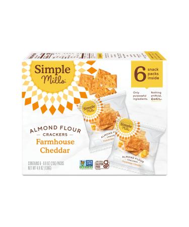Simple Mills Almond Flour Crackers, Farmhouse Cheddar Snack Packs - Gluten Free, Healthy Snacks, 4.9 Ounce (Pack of 1)
