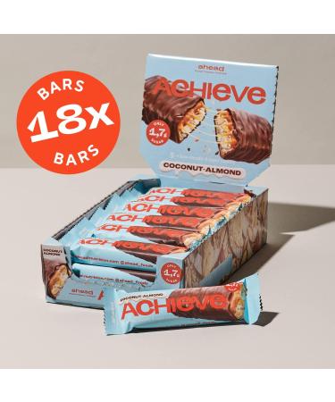 Ahead ACHIEVE Keto Chocolate Bars 18x35g Coconut Almond | Low Carb, Sugar Free, 100% Natural with MCT-Fats | Keto & Healthy Snacks 18 Count - Buy Online on SooperMarket.com