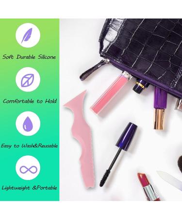 SHANPIN Eyeliner Stencils: Reusable Silicone Makeup Assistant Tool - 5 in 1 Pink Eyelash Shield, Eyebrow Shaping, Jaw Line, Lip Line - Perfect for Beginners - Buy Online on SooperMarket.com