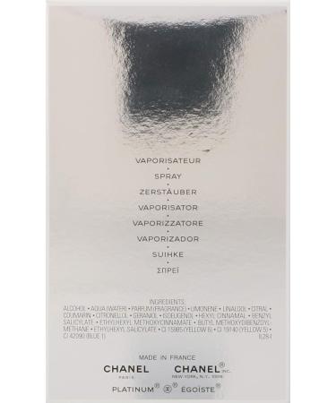 Egoiste Platinum by Chanel for Men Eau De Toilette Spray 3.4 Ounce 3.4 Fl Oz (Pack of 1) - Buy Online on SooperMarket.com