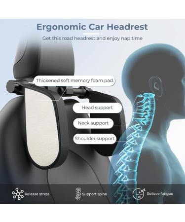 Yoocaa Car Headrest Pillow - Adjustable U Shaped Neck Support for Car Seat - Black - Kids & Adults - Buy Online on SooperMarket.com