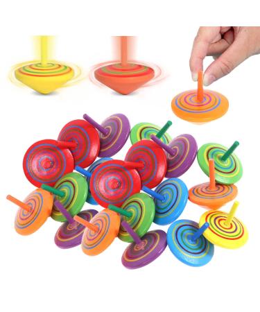 Wood circle 25 pieces for children toys roundabout color Malkreisel wooden circle for children perfect as a children's gift party decoration leisure toys