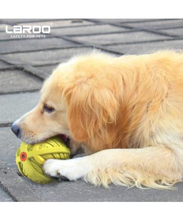 Laroo Durable Natural Rubber Dog Ball | Squeaker Toy for Small & Large Dogs | 9cm Green Dog Football - Buy Online on SooperMarket.com