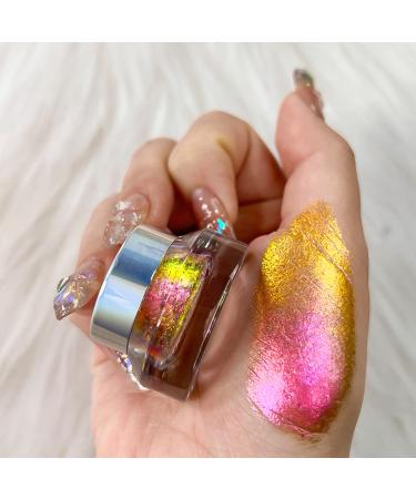 CHARMACY Multi Chrome Flakes Cream Chameleon Gel Eyeshadow - Highly Pigmented Long Lasting Sparkle Metallic Makeup - 2.8g (03) - Buy Online on SooperMarket.com