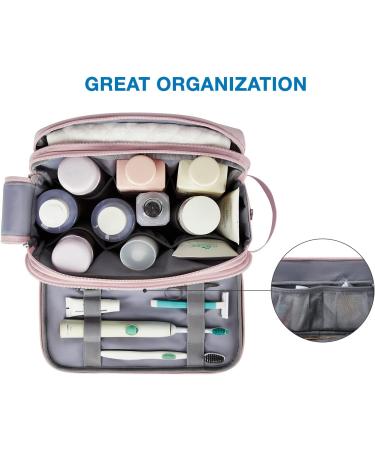 BAGSMART Women's Large Pink Travel Toiletry Bag Organizer - Water-Resistant Dopp Kit for Makeups & Toiletries - Buy Online on SooperMarket.com