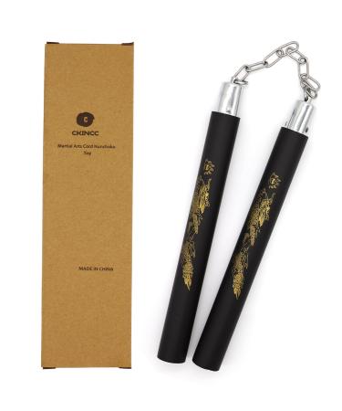 CKINCC Nunchucks for Kids Adults Martial Arts Safe Foam Rubber Training Sticks Black2