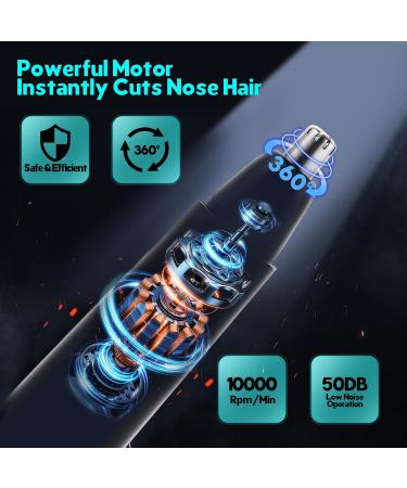 FEITA Ear and Nose Hair Trimmer for Men - Rechargeable Cordless 360 Rotating Dual-Blade Waterproof Nose Clippers - Perfect Gifts for Dad & Him Black - Buy Online on SooperMarket.com