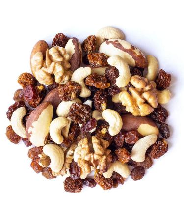 Organic Energy Trail Mix 1lb - Non-GMO Raw Nuts & Berries with Cashews, Golden Berries, Raisins, Walnuts, Brazil Nuts - Vegan Superfood Bulk - Buy Online on SooperMarket.com