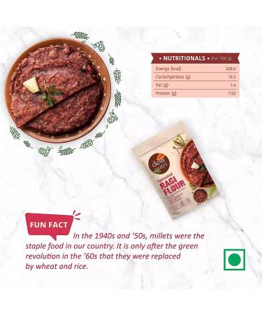 Desi Nutri Sprouted Ragi Flour | Ragi Powder | Ragi Malt | Ready to Cook Ragi Powder | Nachni Flour- 450 gms | High in Protein & Calcium - Buy Online on SooperMarket.com