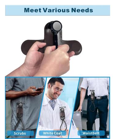Premium Genuine Leather Stethoscope Holder | Durable & Magnetic Closure for Doctors & Nurses | Easy Access Design - Brown - Buy Online on SooperMarket.com