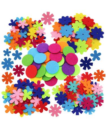 MAMUNU 4 Shapes 150 PCS Felt Flowers Fabric Flower Ornaments for Clothes  Bags  Shoes  Hats and Other Craft Decorations  Assorted Color