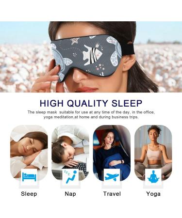 Haskirky Light Blocking Eye Mask for Deep Sleep | Adjustable for Men and Women | Ideal for Travel, Yoga, Meditation | Cute Turtles & Fi - Buy Online on SooperMarket.com