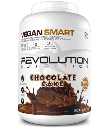Revolution Nutrition Vegan Smart Vegan Protein Powder Dairy Free Plant Based Sugar Free Soy Free BCAAs Keto Friendly For Men & Women 20g Of Protein Per Scoop 908g 26 Servings (Chocolate Cake 2 Pound) Chocolate Cake 26 Servings (Pack of 1)