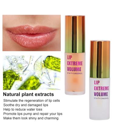 Buy 2 PCs Lip Plumper Kit - Natural Make Up Lip Gloss & Serum for Fuller Lips | Plant Extract Lip Care - Buy Online on SooperMarket.com