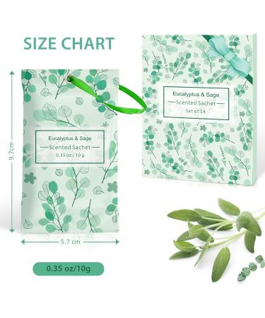 SCENT-HI Premium Eucalyptus Sage Fragrance Bags - 14 Bags for Clothing Drawers Rooms & Cars | International Shipping - Buy Online on SooperMarket.com
